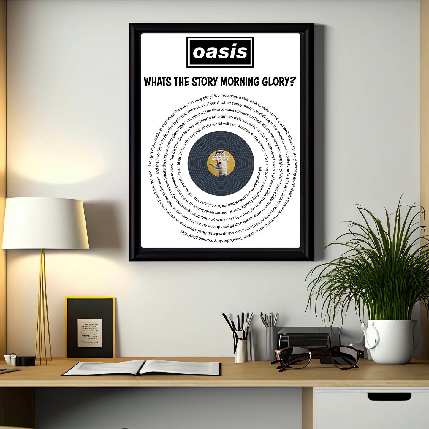 Custom Vynil Record song quote Lyrics