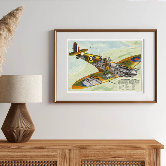 Britains New Spitfire World War Two Information Poster